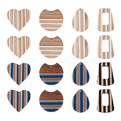 16шт 8 стильные подвески из смолы и дерева&nbsp;RESI-BT0001-20