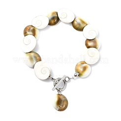 Armbänder mit Anhängern aus natürlicher Shiva-Augenmuschel&nbsp;BJEW-JB14014