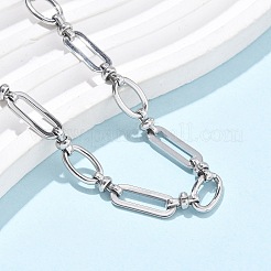 Браслеты на ногу из нержавеющей стали 304 с овальными звеньями для женщин AJEW-U025-01P