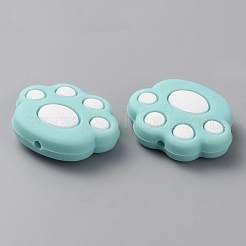 Perline focali in silicone ecologico per uso alimentare con stampa della zampa&nbsp;SIL-SZC0003-06E