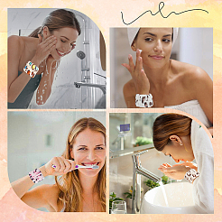 4 пара двухцветных многофункциональных браслетов из кораллового флиса для женщин&nbsp;BJEW-CN0001-01B