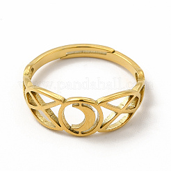 Ионное покрытие (ip) 304 нержавеющая сталь полумесяц регулируемое кольцо для женщин&nbsp;RJEW-B027-03G