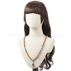 Collana buddista di perline rudraksha naturale&nbsp;NJEW-JN04119