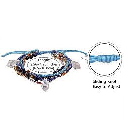 Сверкающий стеклянный бисер 5 многослойный ножной браслет&nbsp;AJEW-SW00006-03