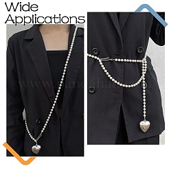 Металлические цепочки в форме сердца с круглыми бусинами из искусственного жемчуга&nbsp;ST-CJ0027-05