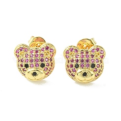 Серьги-гвоздики с кубическим цирконием EJEW-F312-01G