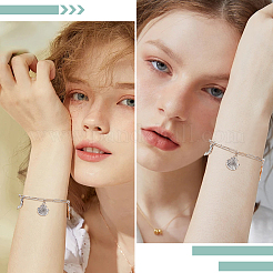 12 шт. браслеты из нержавеющей стали 304 с цепочками-скрепками&nbsp;BJEW-SC0001-40