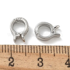 真鍮マイクロは、クリアキュービックジルコニアペンダントベイルを開く  長持ちメッキ  プラチナ  9x6.5x3mm  穴：1.2mm&nbsp;ZIRC-F141-11P