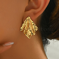 Винтажные серьги-гвоздики из нержавеющей стали 201 с нерегулярной геометрической формой&nbsp;LL3840-3