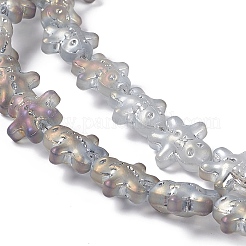 Стеклянные бусины из гальванического стекла с полурадужным покрытием&nbsp;GLAA-P005-HR02