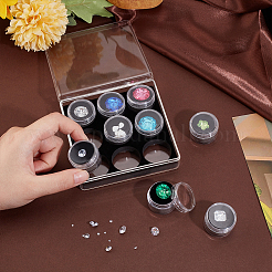 Мини-круглые пластиковые баночки для ювелирных изделий с 9 слотом AJEW-WH0472-42B