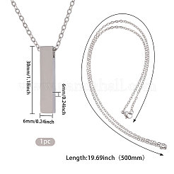 Collane con ciondolo rettangolare in acciaio inossidabile 304 per urna portaceneri&nbsp;NJEW-WH0036-031P
