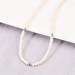 Ожерелья из натурального пресноводного жемчуга NJEW-D338-01P