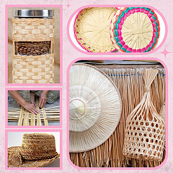 Плоские плетеные полоски из натурального бамбука DIY-WH0740-12A