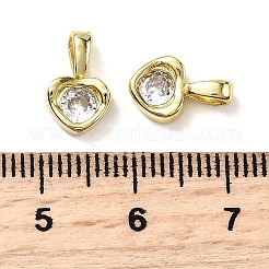 Сердце латунные микро проложить кубического циркония подвески&nbsp;KK-C134-08G