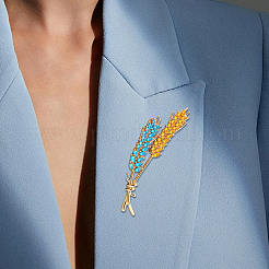 4 шт. 2-х цветные броши из пшеничного сплава со стразами для одежды рюкзака&nbsp;JEWB-HY0001-48