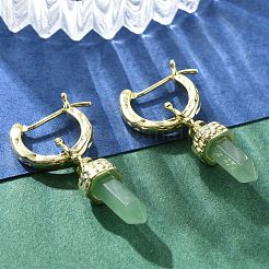 Серьги-кольца из смешанных натуральных камней&nbsp;EJEW-P306-01G