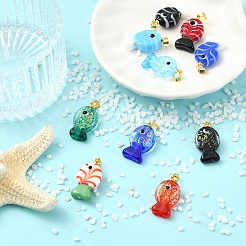 5 шт. подвески ручной работы из дихроичной фольги 5 цветов в стиле лэмпворк&nbsp;DICH-YW0001-01