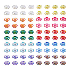 UVメッキ透明アクリルヨーロピアンビーズ100個  虹色の  ロンデル  多面カット  大穴ビーズ  ミックスカラー  11~12x6.5mm  穴：4.5~5mm&nbsp;OACR-TA0004-92
