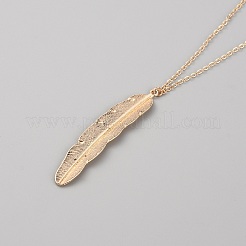 Двухслойное ожерелье с подвеской в виде листьев из сплава для женщин&nbsp;NJEW-WH0020-12KCG-B