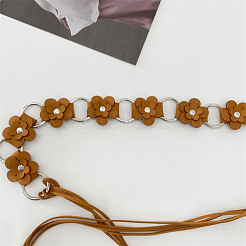 Искусственная кожа цветок латунное кольцо звено цепи пояса живота цепи ремни для женщин FS-WGFA8EA-03