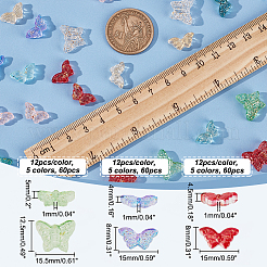 180шт 15 стиля прозрачные окрашенные распылением стеклянные бусины&nbsp;GLAA-PH0002-43