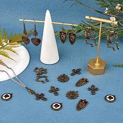 28 шт. 7 стильные подвески из сплава с покрытием в тибетском стиле FIND-SZ0002-98