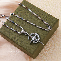 Ожерелья с подвеской из нержавеющей стали со стразами и кристаллами в виде звезды и луны FS-WGC8607-01