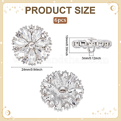 6 шт. пуговицы из цинкового сплава с 1 отверстиями BUTT-PH0001-52G-03