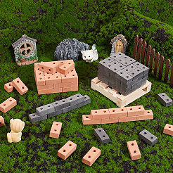 2 цвет полимерной глины мини-кирпичи стены AJEW-OC0005-03B