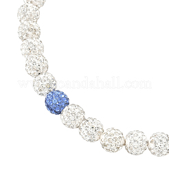 1 collar elástico de cuentas redondas con rhinestone de arcilla polimérica&nbsp;NJEW-SP0001-14F