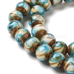 Нити золотых песочных бусин лэмпворк LAMP-E036-06D