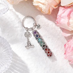 Брелки для йоги с натуральным аметистом&nbsp;KEYC-JKC01221-02