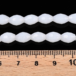 Непрозрачный сплошной цвет имитация нефрита стеклянные бусины пряди EGLA-A037-P6x8mm-D01