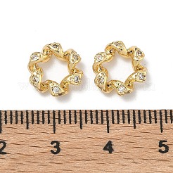 Messing Micro Pave klare Zirkonia europäische Perlen&nbsp;KK-D228-03G