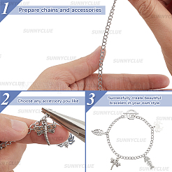 12шт. браслеты из витой цепи из нержавеющей стали 304&nbsp;BJEW-SC0001-61P