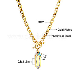 Collane con pendente esagonale a rombo blu in acciaio inossidabile 304 con micro pavé di zirconi cubici trasparenti e chiusura a moschettone per donna.&nbsp;WGCA0AF-02