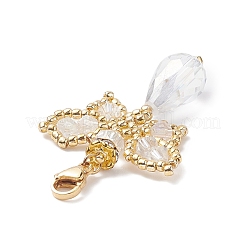 Бабочка ангел стеклянный кулон украшение&nbsp;HJEW-MZ00007-01