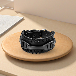 1 Stück Kunstleder-Kordelarmbänder für Männer mit Legierungsschnalle&nbsp;AJEW-GF0011-49B