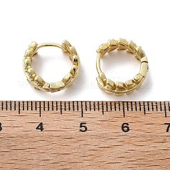 Прозрачные серьги-кольца с листьями кубического циркония EJEW-B013-01