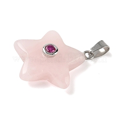 Природного розового кварца подвески G-P599-06P-04