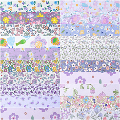 Хлопчатобумажная ткань с цветочным узором для квилтинга DIY-WH20048-013A