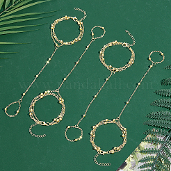 4шт латунные спутниковые цепочки браслеты-кольца BJEW-HY0001-05G