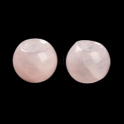 天然ローズクォーツヨーロピアンビーズ  大穴ビーズ  ラウンド  12x9.5~11mm  穴：5~6mm&nbsp;G-R488-01G