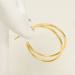 Модные серьги-гвоздики из нержавеющей стали 304 в форме буквы С&nbsp;RC4314-2