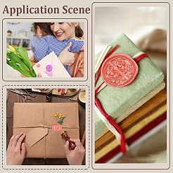 3 шт. 3 стиля позолоченная восковая печать латунная головка штампа AJEW-CP0007-52B