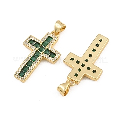 Pendentifs avec zircon cubiques à micro-pavés en laiton&nbsp;CU-CBADC6C-11G-06