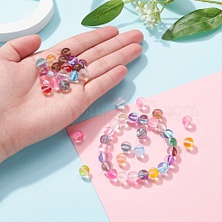 50 шт. 10 цвета синтетические бусины из лунного камня G-YW0001-08