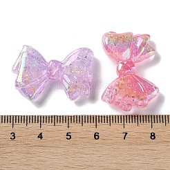 UVメッキ透明アクリルビーズ  蝶結び  ミックスカラー  20.5x29.5x7.5mm  穴：2mm&nbsp;PACR-C007-05