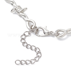 Ожерелья из цепочек с кулоном в виде сердца из опалового сплава с колючей проволокой для женщин&nbsp;NJEW-JN05614